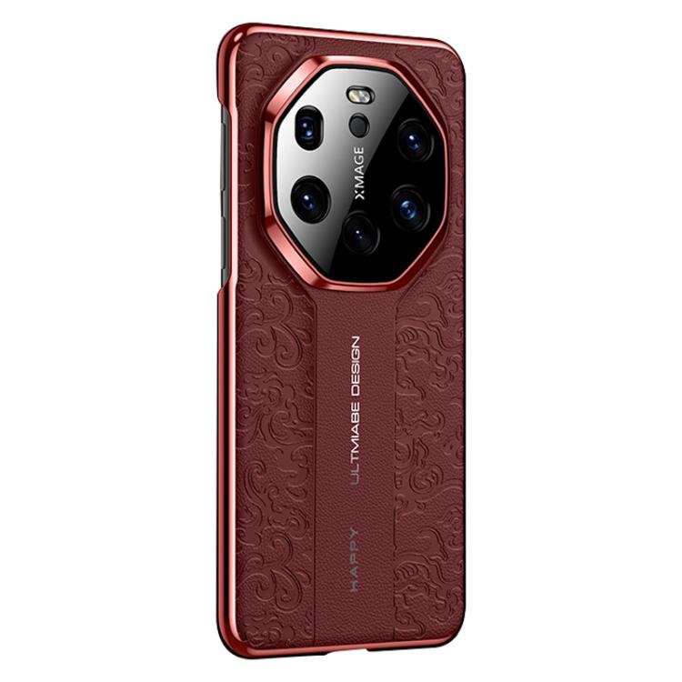 For Huawei Mate 40 RS Porsche Design Cloud Dragon Pattern Plain Leather PC Phone Case
