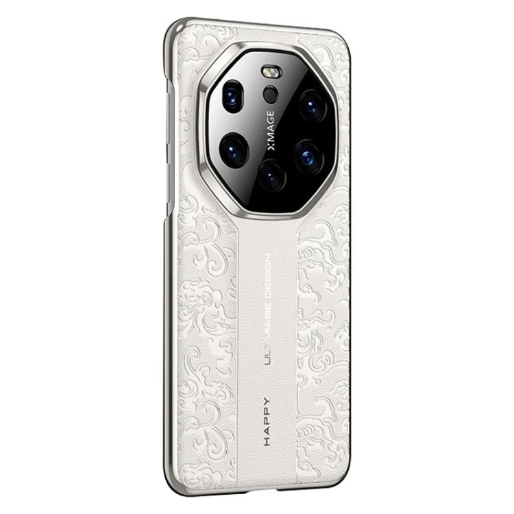 For Huawei Mate 40 RS Porsche Design Cloud Dragon Pattern Plain Leather PC Phone Case