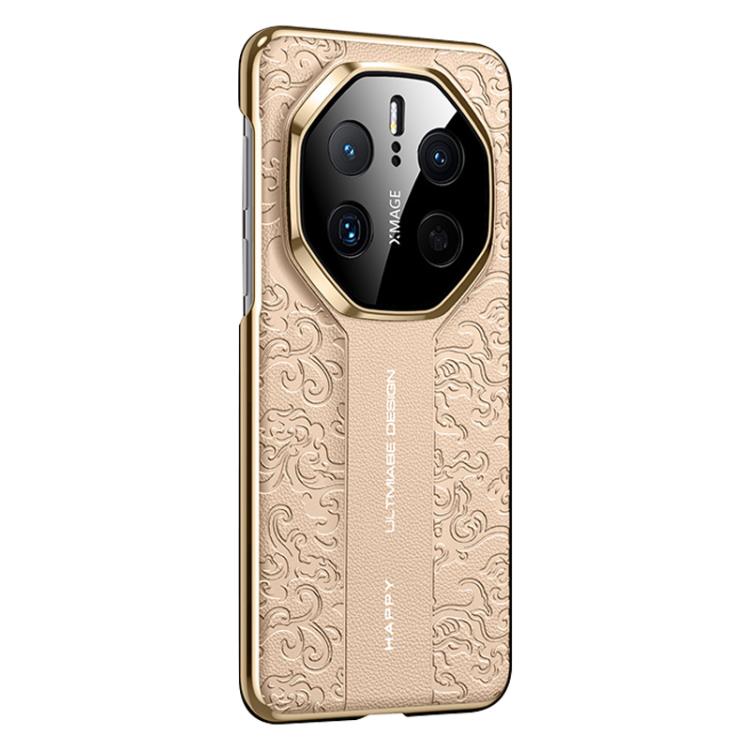 For Huawei Mate 50 RS Porsche Design Cloud Dragon Pattern Plain Leather PC Phone Case