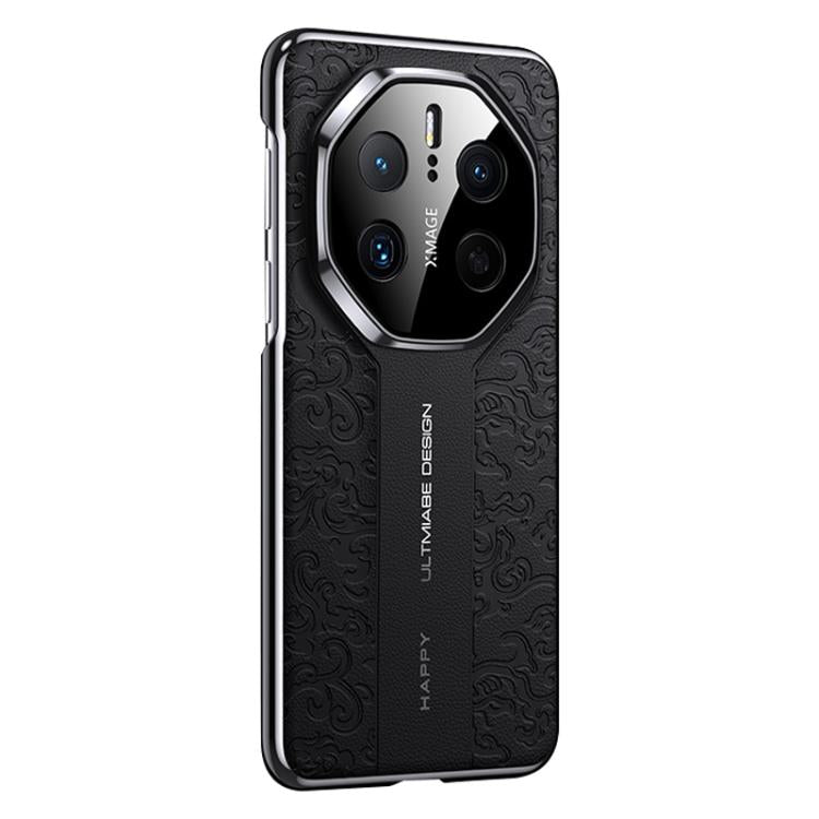 For Huawei Mate 50 RS Porsche Design Cloud Dragon Pattern Plain Leather PC Phone Case