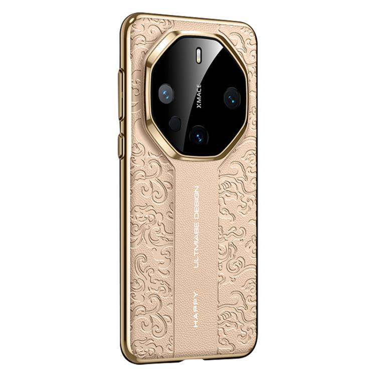 For Huawei Mate 60 RS Ultimate Cloud Dragon Pattern Plain Leather PC Phone Case