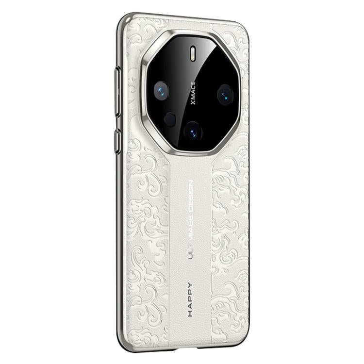 For Huawei Mate 60 RS Ultimate Cloud Dragon Pattern Plain Leather PC Phone Case