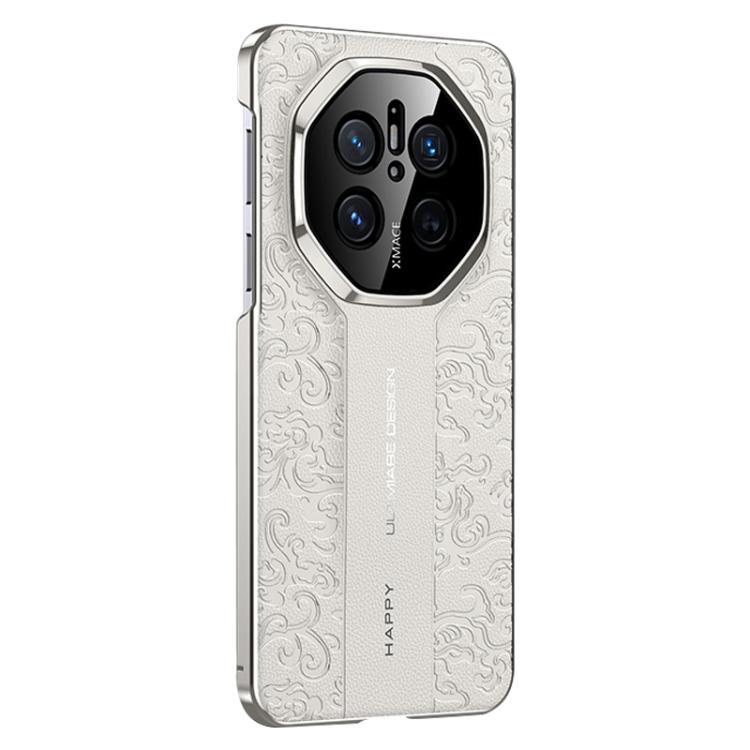 For Huawei Mate 70 Cloud Dragon Pattern Plain Leather PC Phone Case