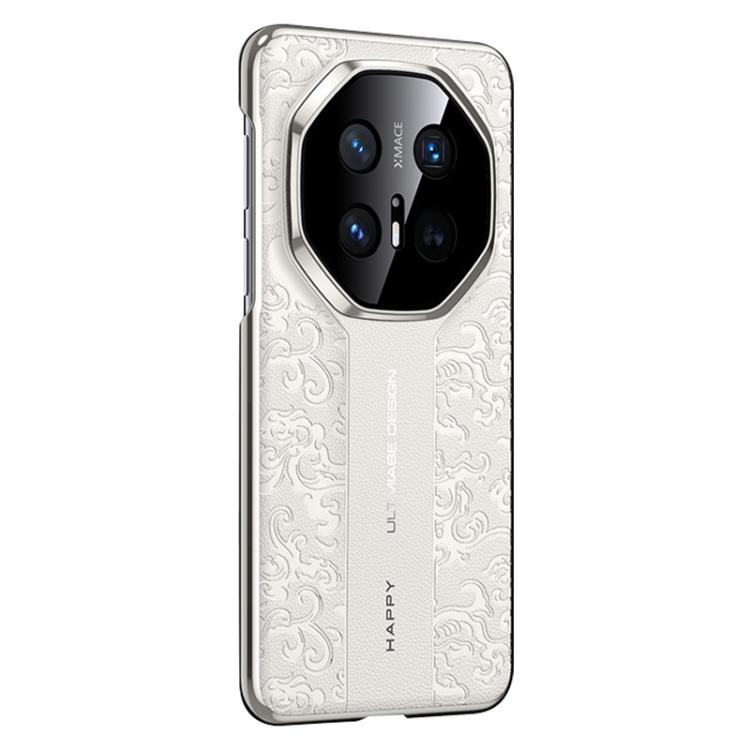 For Huawei Mate 70 Pro Cloud Dragon Pattern Plain Leather PC Phone Case