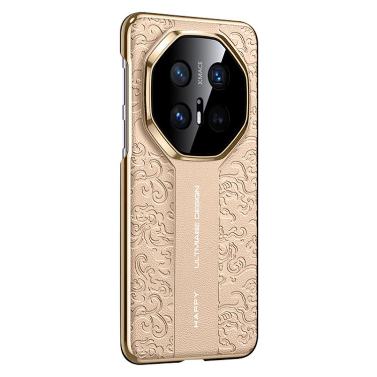 For Huawei Mate 70 RS Ultimate Cloud Dragon Pattern Plain Leather PC Phone Case