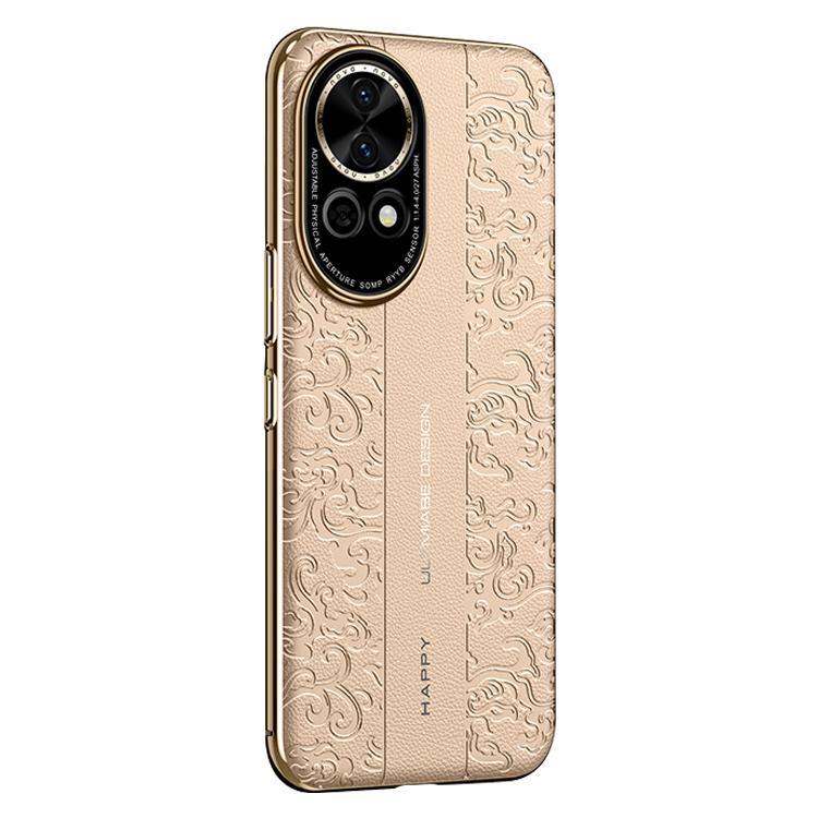For Huawei nova 13 Cloud Dragon Pattern Plain Leather PC Phone Case