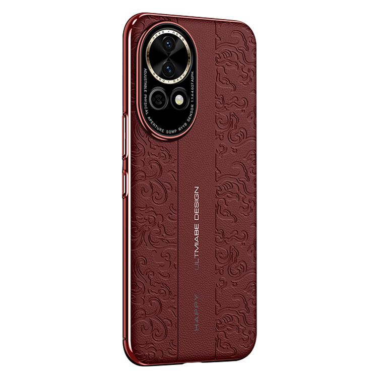 For Huawei nova 13 Cloud Dragon Pattern Plain Leather PC Phone Case
