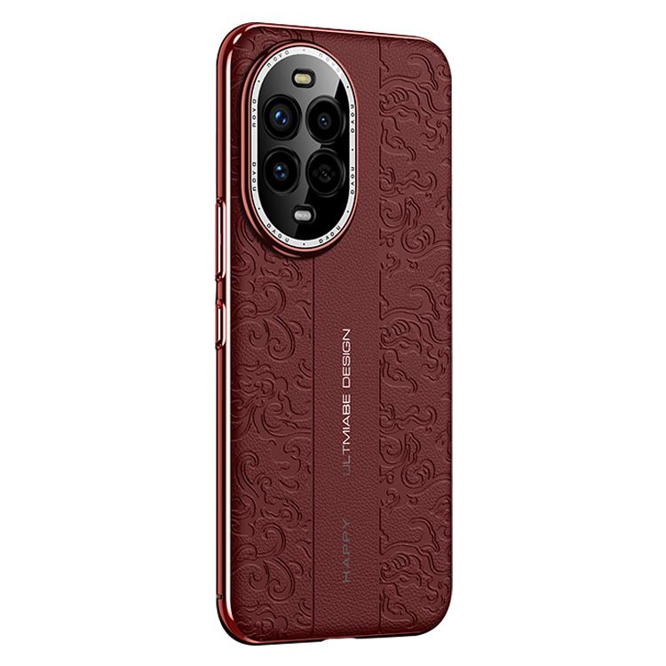 For Huawei nova 13 Pro Cloud Dragon Pattern Plain Leather PC Phone Case