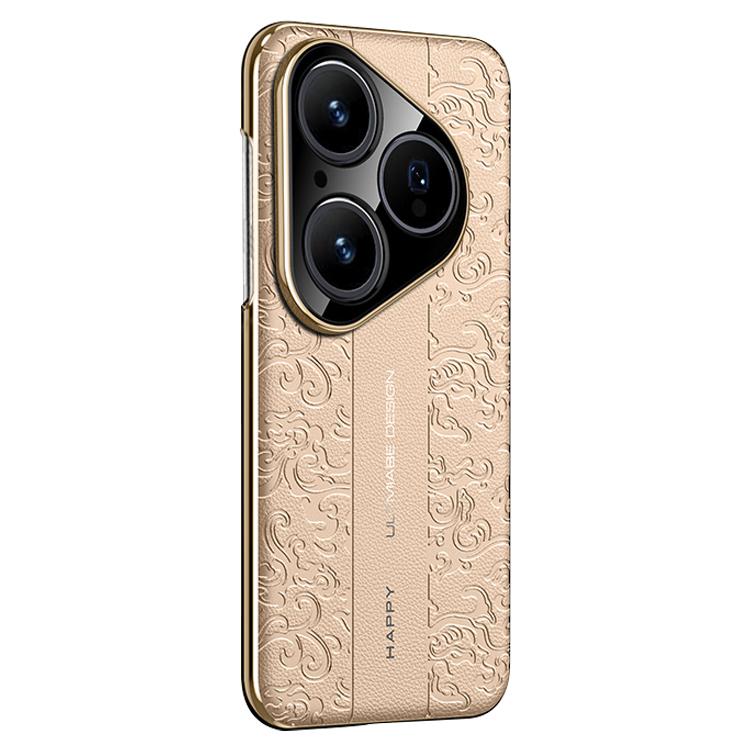 For Huawei Pura 80 5G Cloud Dragon Pattern Plain Leather PC Phone Case