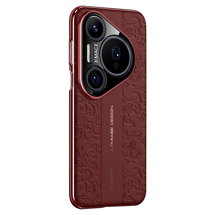 For Huawei Pura 80 Pro / 80 Pro+ 5G Cloud Dragon Pattern Plain Leather PC Phone Case