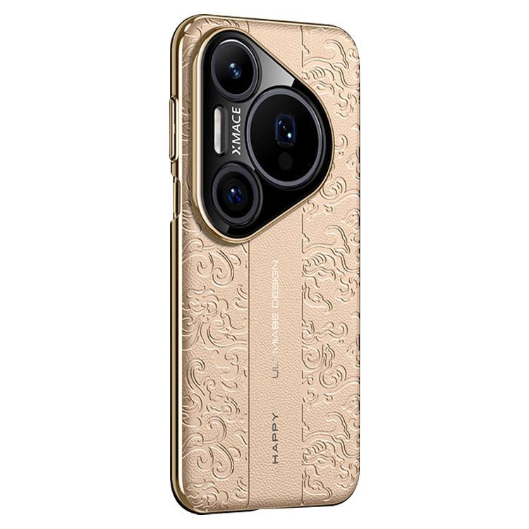 For Huawei Pura 80 Ultra 5G Cloud Dragon Pattern Plain Leather PC Phone Case