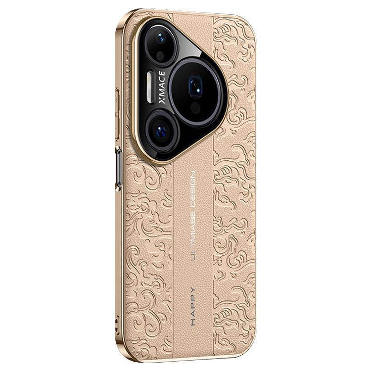 For Huawei Pura 90 Pro Max Cloud Dragon Pattern Plain Leather PC Phone Case
