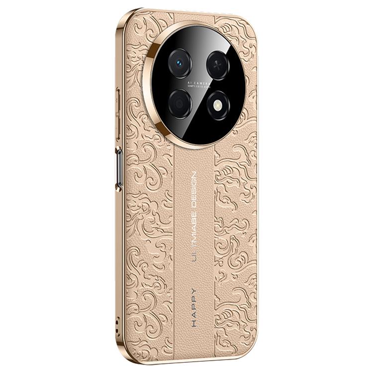For Huawei Enjoy 90 Pro Max 5G Cloud Dragon Pattern Plain Leather PC Phone Case