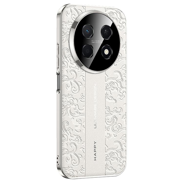 For Huawei Enjoy 90 Pro Max 5G Cloud Dragon Pattern Plain Leather PC Phone Case