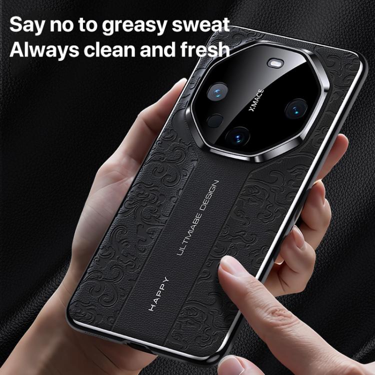 For Huawei Pura 70 Ultra Cloud Dragon Pattern Plain Leather PC Phone Case