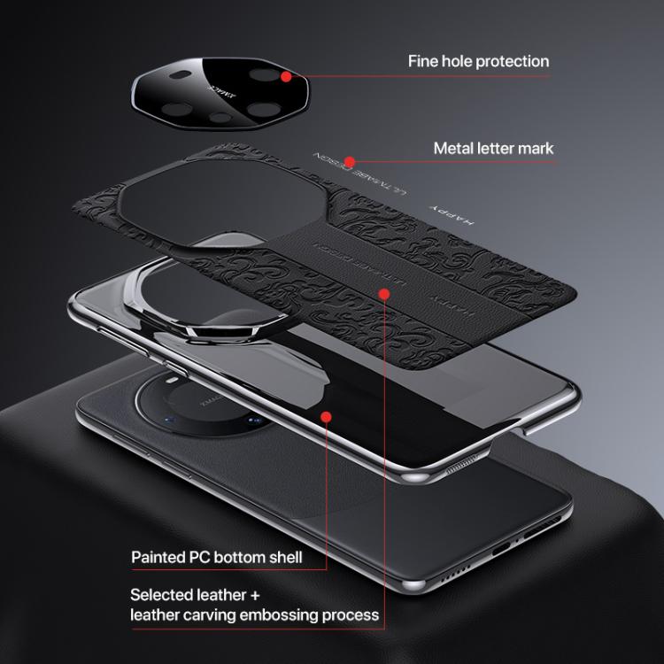 For Huawei nova 13 Pro Cloud Dragon Pattern Plain Leather PC Phone Case