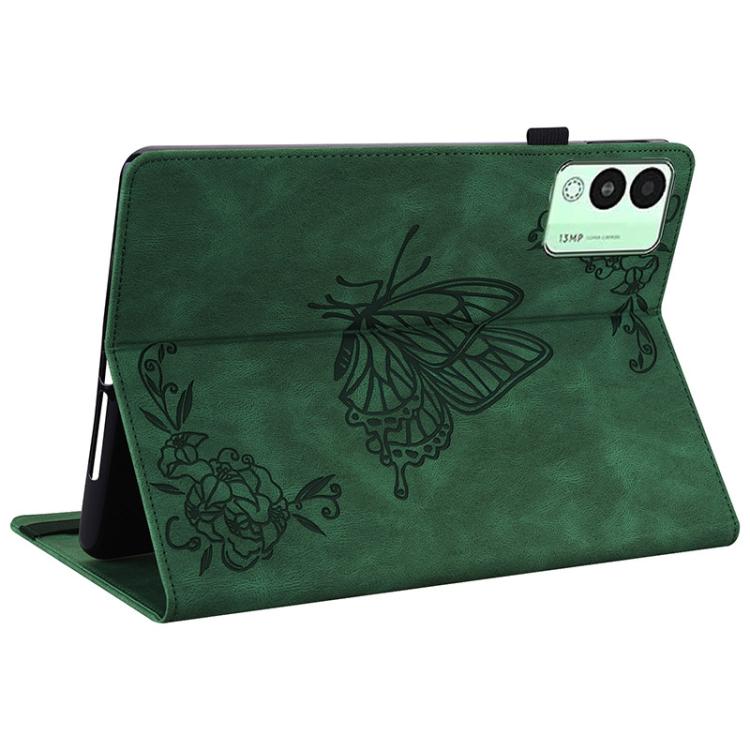 For Tecno Megapad 11 Butterfly Flower Embossed Leather Tablet Case