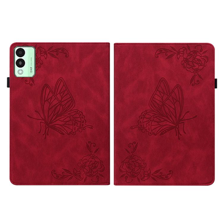 For Tecno Megapad 11 Butterfly Flower Embossed Leather Tablet Case