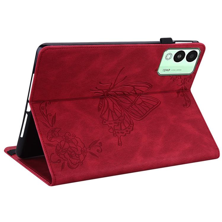 For Tecno Megapad 11 Butterfly Flower Embossed Leather Tablet Case