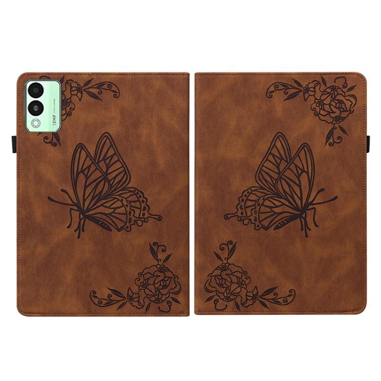 For Tecno Megapad 11 Butterfly Flower Embossed Leather Tablet Case
