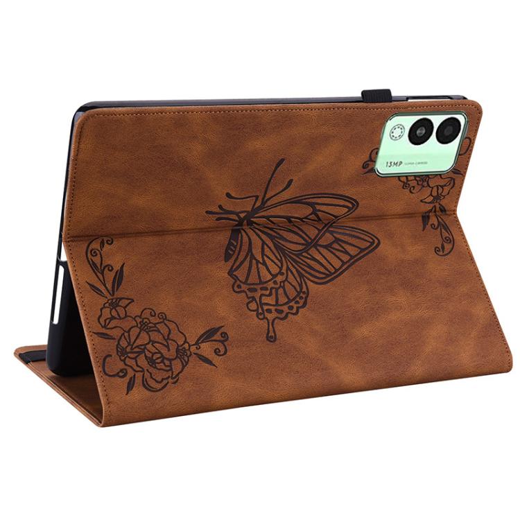 For Tecno Megapad 11 Butterfly Flower Embossed Leather Tablet Case