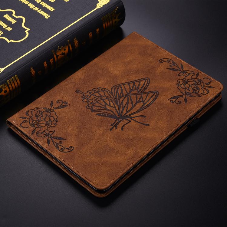 For Tecno Megapad 11 Butterfly Flower Embossed Leather Tablet Case