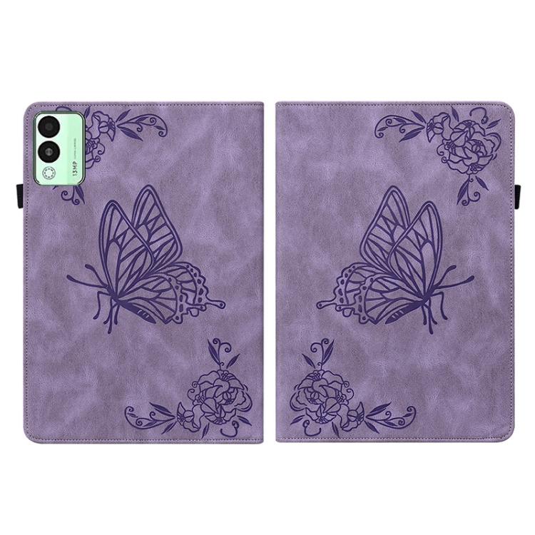 For Tecno Megapad 11 Butterfly Flower Embossed Leather Tablet Case
