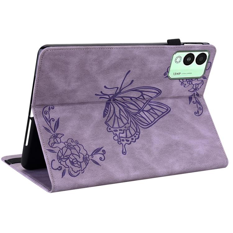 For Tecno Megapad 11 Butterfly Flower Embossed Leather Tablet Case