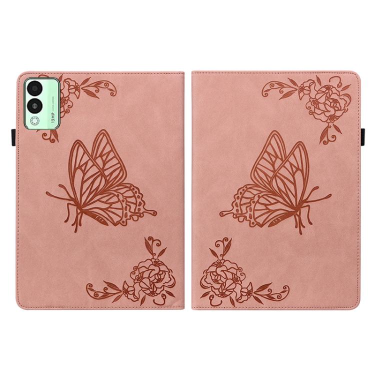 For Tecno Megapad 11 Butterfly Flower Embossed Leather Tablet Case