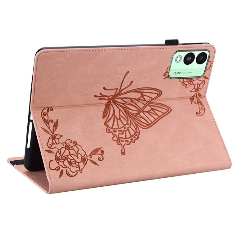 For Tecno Megapad 11 Butterfly Flower Embossed Leather Tablet Case