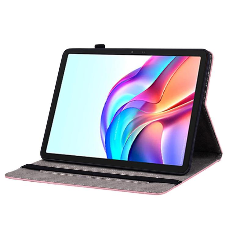 For Tecno Megapad 11 Butterfly Rose Embossed Leather Tablet Case
