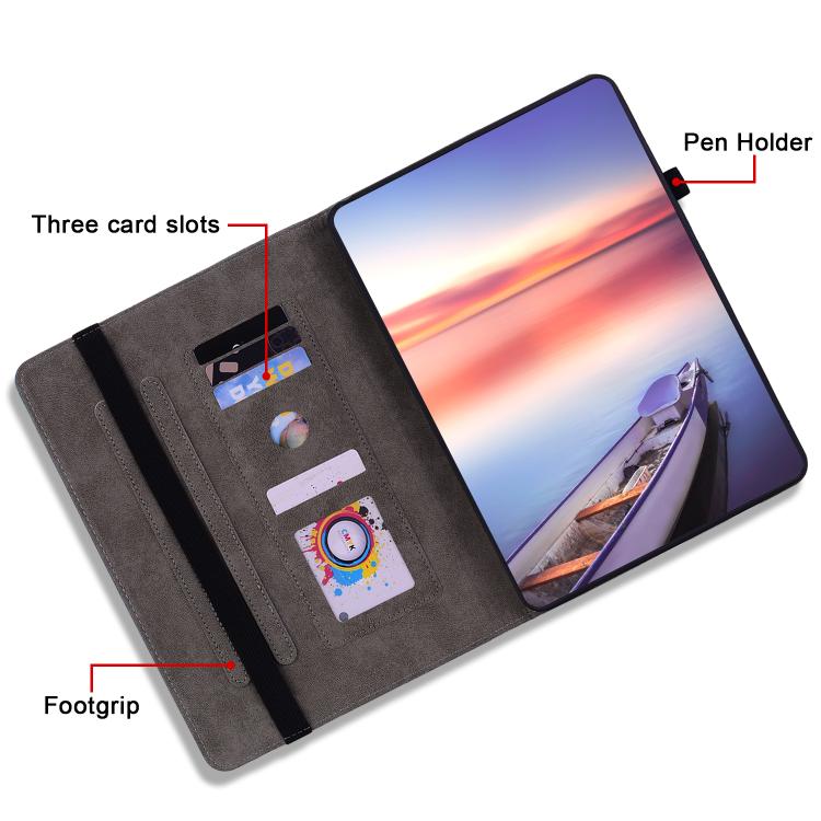 For Tecno Megapad 11 Butterfly Rose Embossed Leather Tablet Case