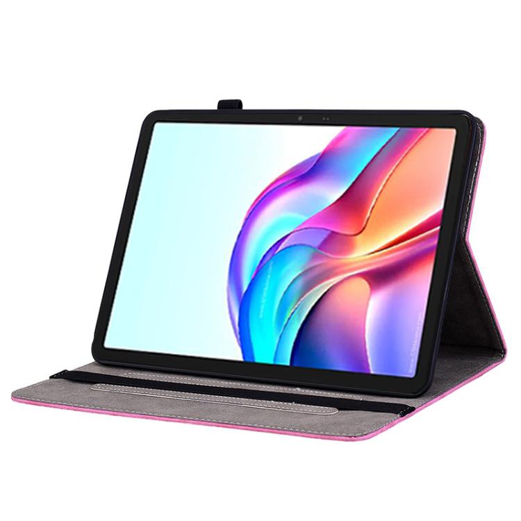 For Tecno Megapad 11 Butterfly Rose Embossed Leather Tablet Case