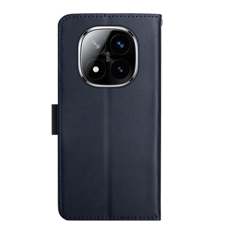 For Redmi Note 14 Pro 4G Genuine Leather Fingerprint-proof Flip Phone Case