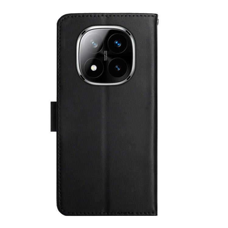 For Redmi Note 14 Pro 4G Genuine Leather Fingerprint-proof Flip Phone Case