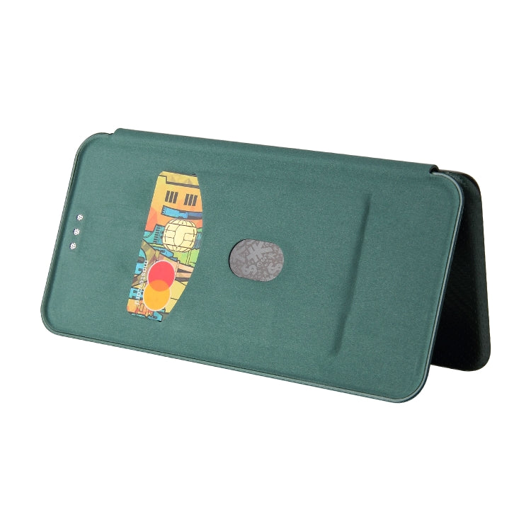 For Samsung Galaxy A41(JP Version) Carbon Fiber Texture Horizontal Flip TPU + PC + PU Leather Case with Rope & Card Slot