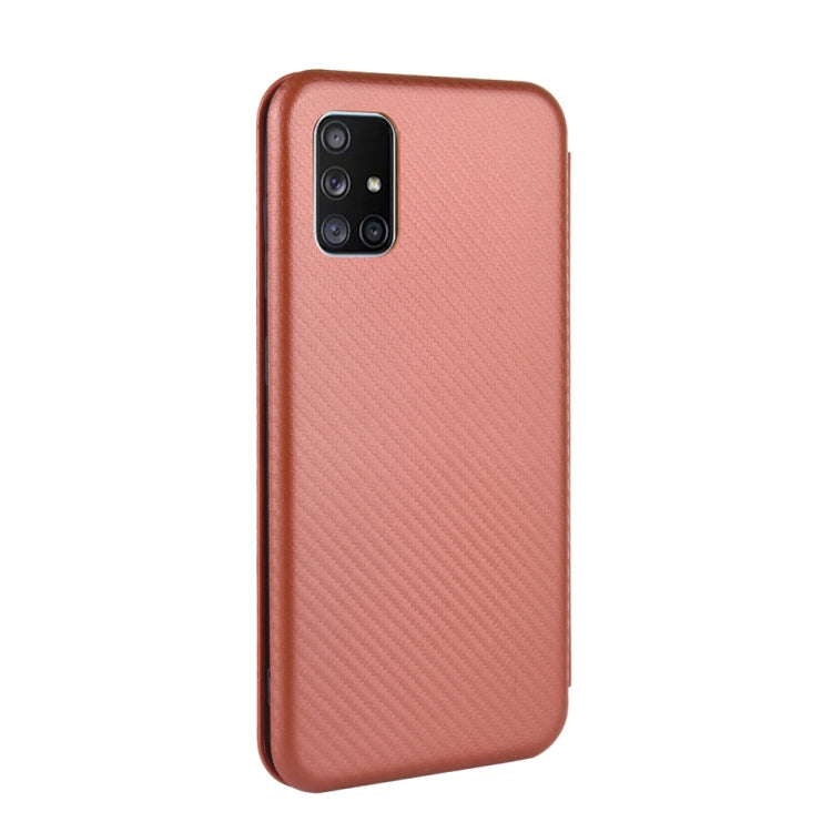 For Samsung Galaxy A71 5G Carbon Fiber Texture Horizontal Flip TPU + PC + PU Leather Case with Rope & Card Slot