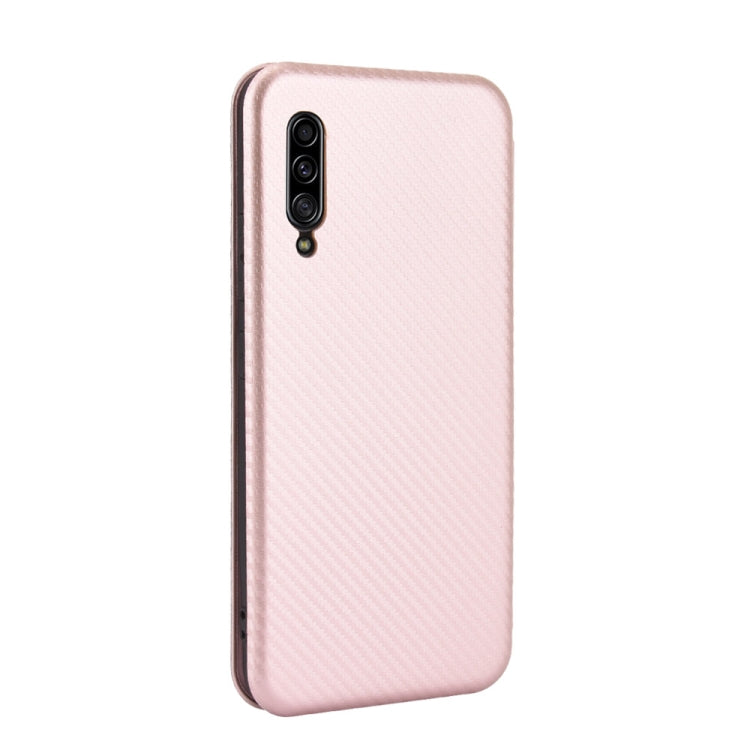 For Samsung Galaxy A90 5G Carbon Fiber Texture Horizontal Flip TPU + PC + PU Leather Case with Rope & Card Slot