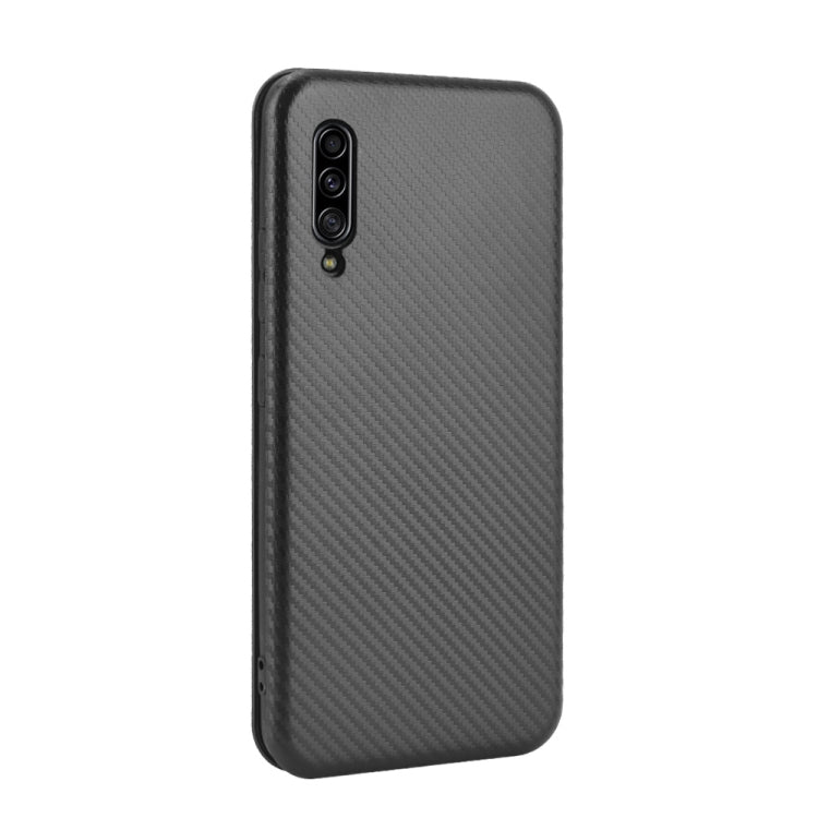 For Samsung Galaxy A90 5G Carbon Fiber Texture Horizontal Flip TPU + PC + PU Leather Case with Rope & Card Slot