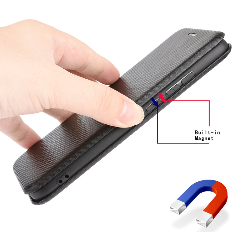 For Samsung Galaxy A90 5G Carbon Fiber Texture Horizontal Flip TPU + PC + PU Leather Case with Rope & Card Slot