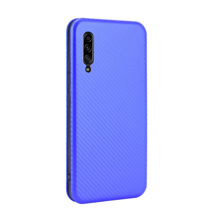 For Samsung Galaxy A90 5G Carbon Fiber Texture Horizontal Flip TPU + PC + PU Leather Case with Rope & Card Slot