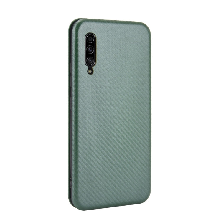 For Samsung Galaxy A90 5G Carbon Fiber Texture Horizontal Flip TPU + PC + PU Leather Case with Rope & Card Slot