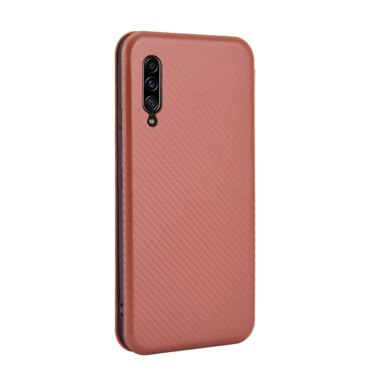 For Samsung Galaxy A90 5G Carbon Fiber Texture Horizontal Flip TPU + PC + PU Leather Case with Rope & Card Slot