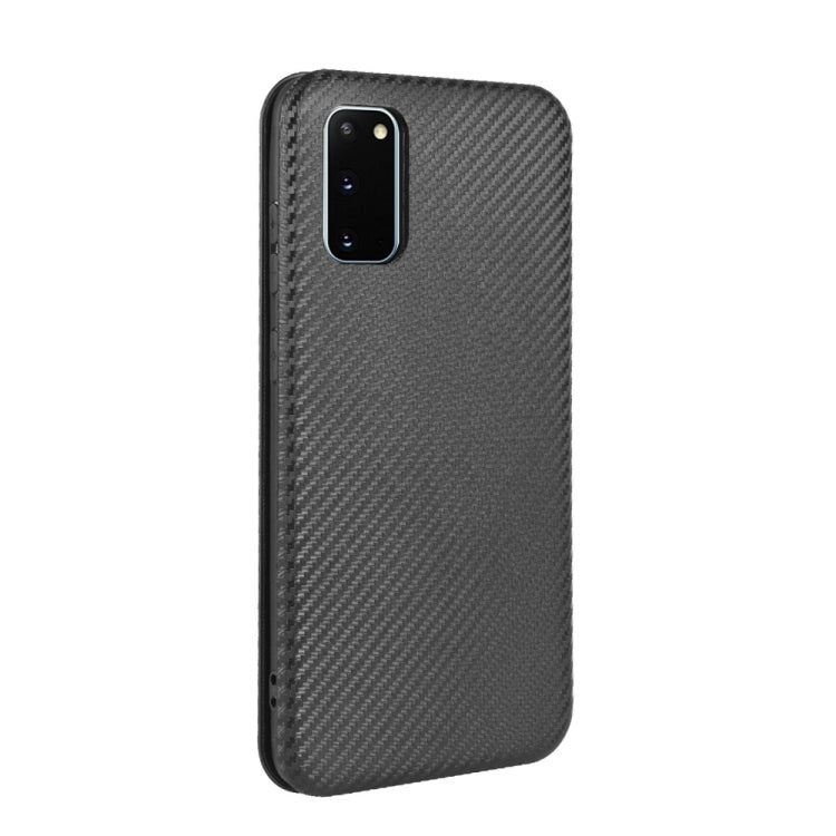 For Samsung Galaxy S20 Carbon Fiber Texture Horizontal Flip TPU + PC + PU Leather Case with Rope & Card Slot