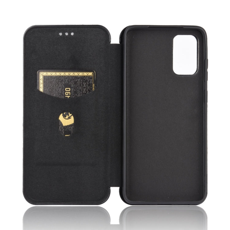 For Samsung Galaxy S20 Carbon Fiber Texture Horizontal Flip TPU + PC + PU Leather Case with Rope & Card Slot