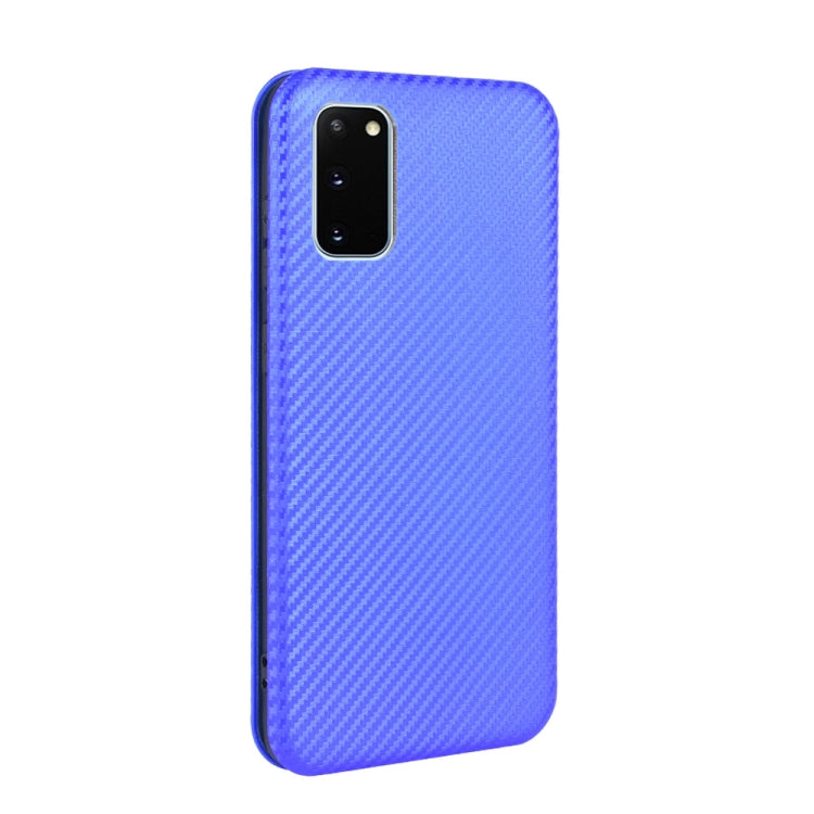 For Samsung Galaxy S20 Carbon Fiber Texture Horizontal Flip TPU + PC + PU Leather Case with Rope & Card Slot