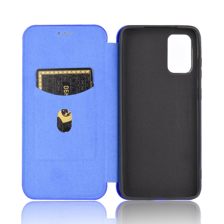 For Samsung Galaxy S20 Carbon Fiber Texture Horizontal Flip TPU + PC + PU Leather Case with Rope & Card Slot