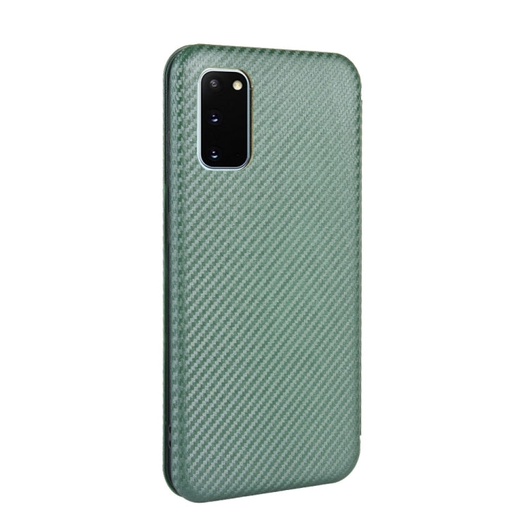 For Samsung Galaxy S20 Carbon Fiber Texture Horizontal Flip TPU + PC + PU Leather Case with Rope & Card Slot
