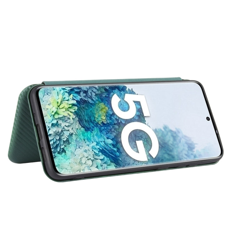 For Samsung Galaxy S20 Carbon Fiber Texture Horizontal Flip TPU + PC + PU Leather Case with Rope & Card Slot