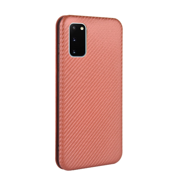 For Samsung Galaxy S20 Carbon Fiber Texture Horizontal Flip TPU + PC + PU Leather Case with Rope & Card Slot